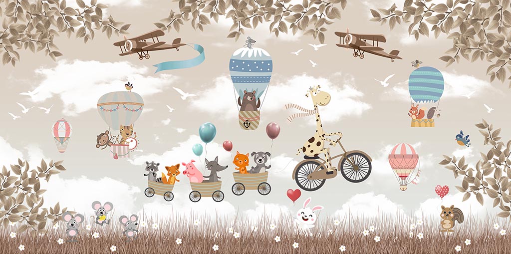 

Фотообои бесшовные Жираф на велосипеде едетВ260смхШ524 см, Master Fresok, Жираф на велосипеде едет