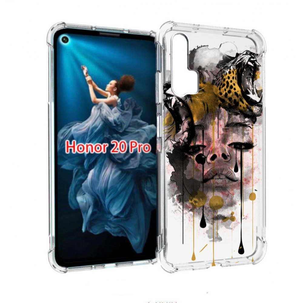 

Чехол бампер MyPads Девушка гепард женский для Honor 20 Pro прот, Прозрачный, Tocco