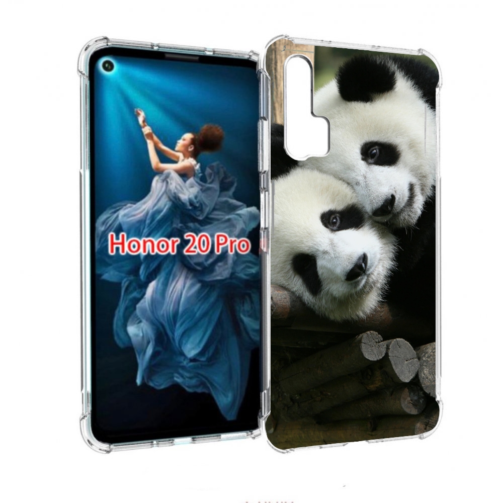 

Чехол бампер MyPads Две-панды для Honor 20 Pro противоударный, Прозрачный, Tocco