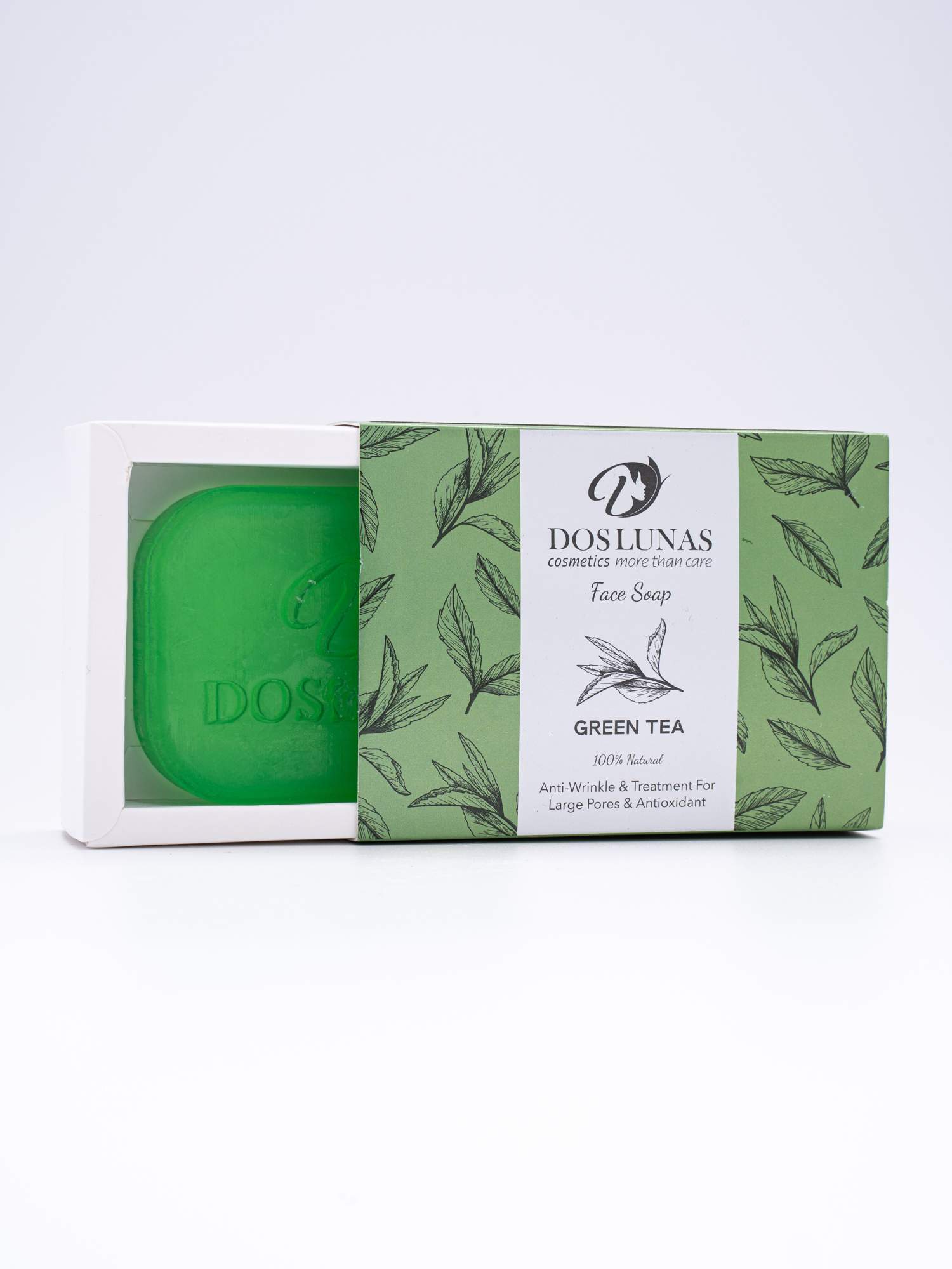 Мыло для лица DOS LUNAS с зеленым чаем 100г