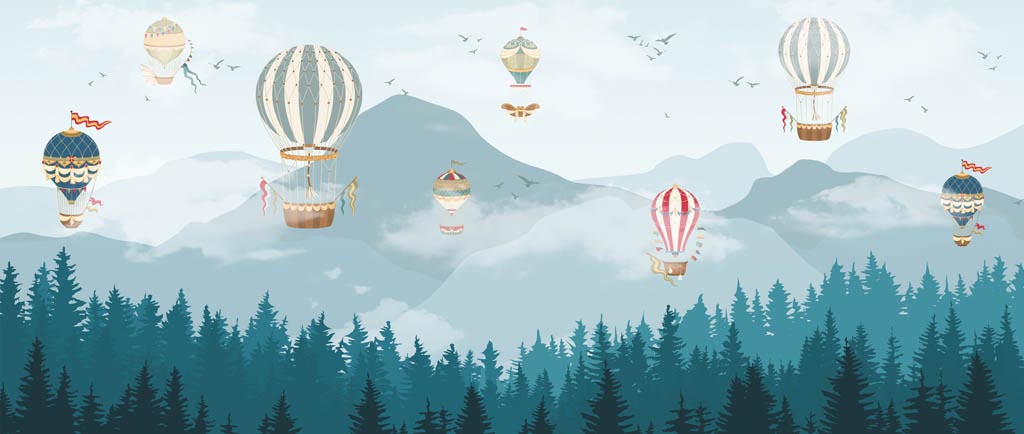 

Фотообои бесшовные Горы и воздушные шарыВ260смхШ614 см, Master Fresok, Горы и воздушные шары