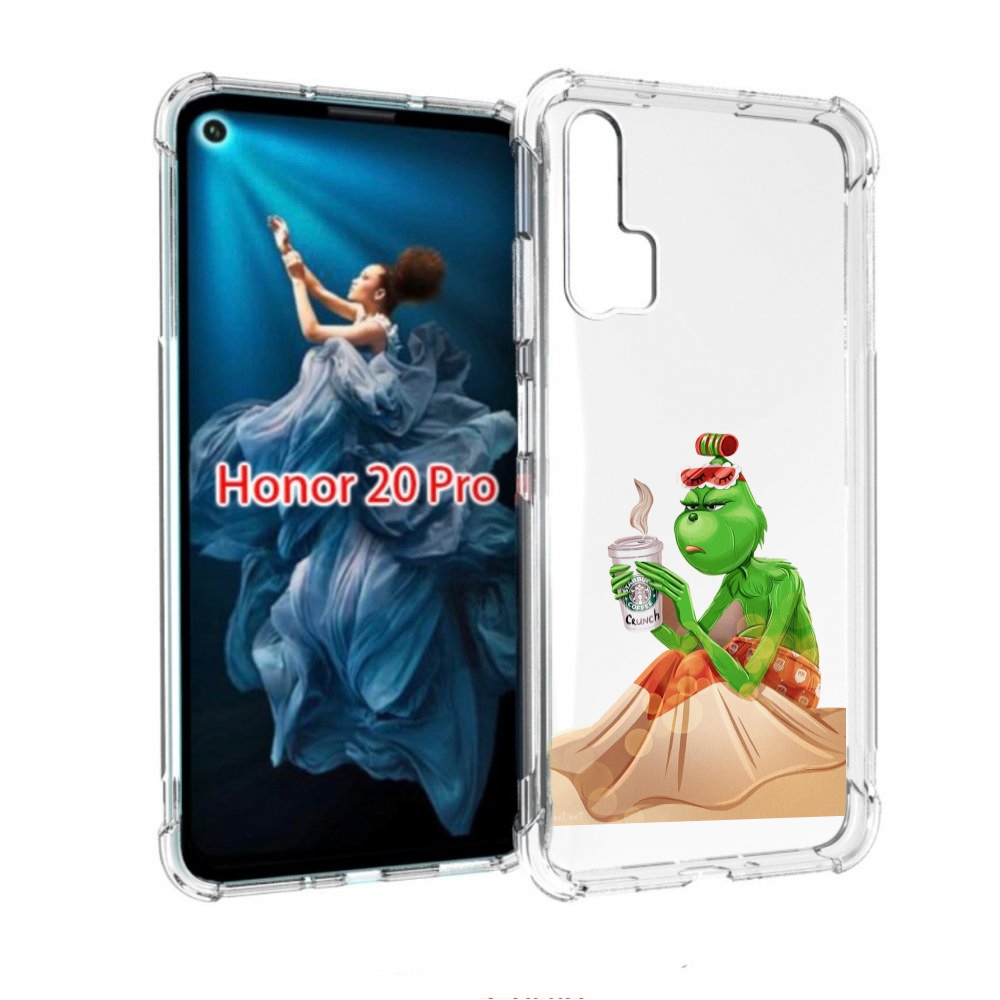 

Чехол бампер MyPads Гринч-в-платье для Honor 20 Pro противоударный, Прозрачный, Tocco