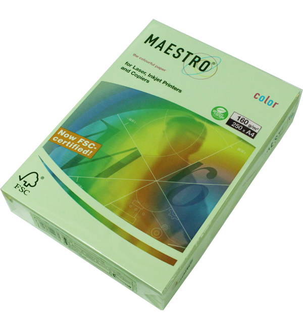 фото Mondi бумага офисная цветная "maestro color pale" а4 250л 160г/м2 светло-зеленый (gn27)