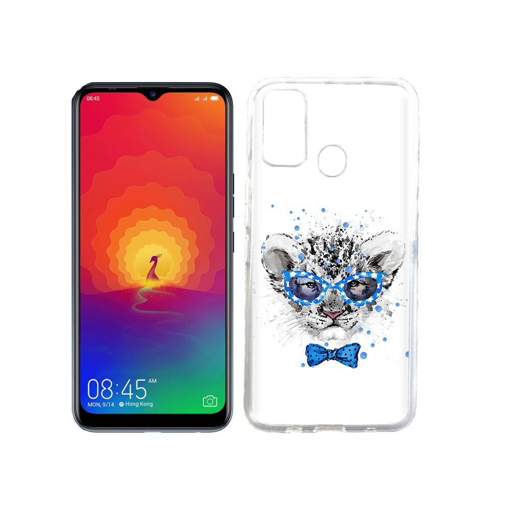 

Чехол MyPads Tocco для Tecno Spark 4 тигренок с бабочкой, Прозрачный, Tocco