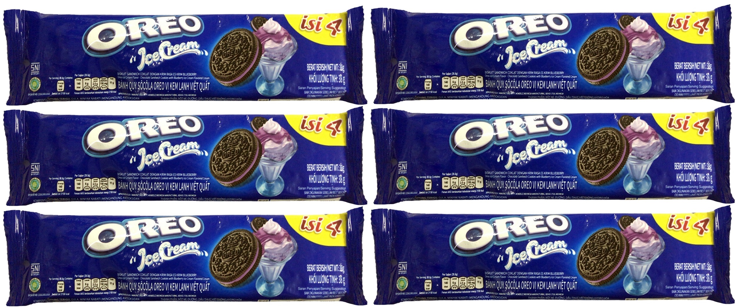 фото Печенье oreo blueberry ice cream черничное мороженое, 38 г х 6 шт