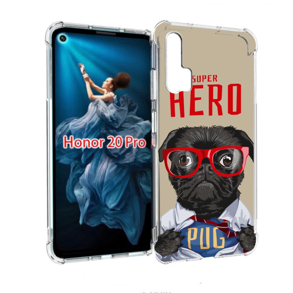 

Чехол бампер MyPads Герой-PUG для Honor 20 Pro противоударный, Прозрачный, Tocco