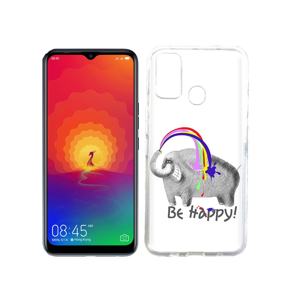 

Чехол MyPads Tocco для Tecno Spark 4 счастливый слон, Прозрачный, Tocco