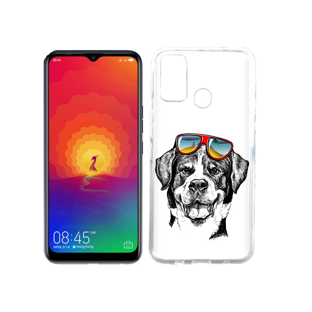 

Чехол MyPads Tocco для Tecno Spark 4 счастливая собака, Прозрачный, Tocco