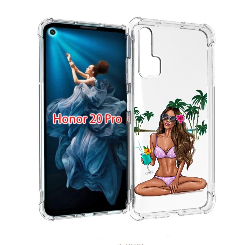

Чехол бампер MyPads Гавайская-девушка женский для Honor 20 Pro п, Прозрачный, Tocco