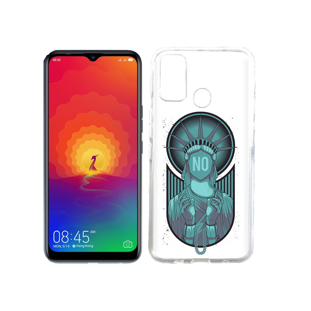 

Чехол MyPads Tocco для Tecno Spark 4 статуя свободы зеленый, Прозрачный, Tocco