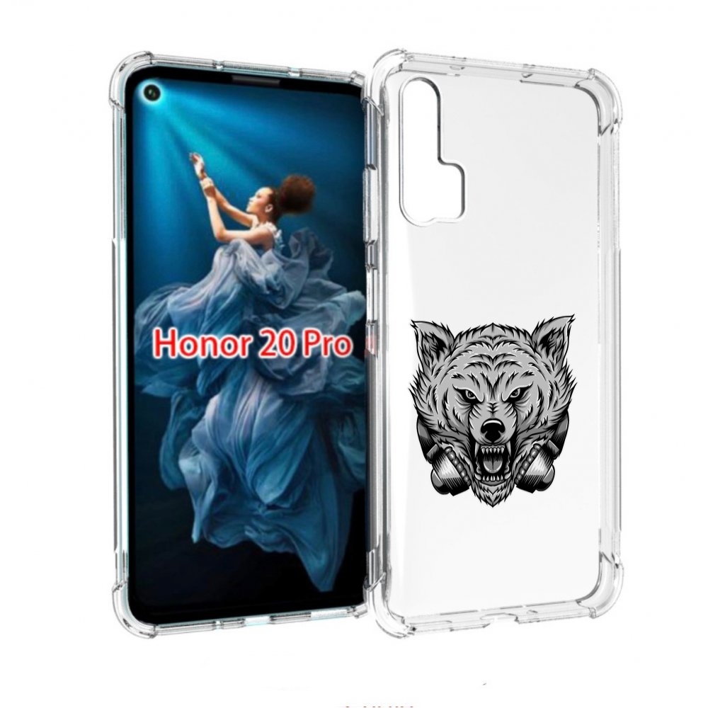 

Чехол бампер MyPads Волк-в-наушниках мужской для Honor 20 Pro пр, Прозрачный, Tocco