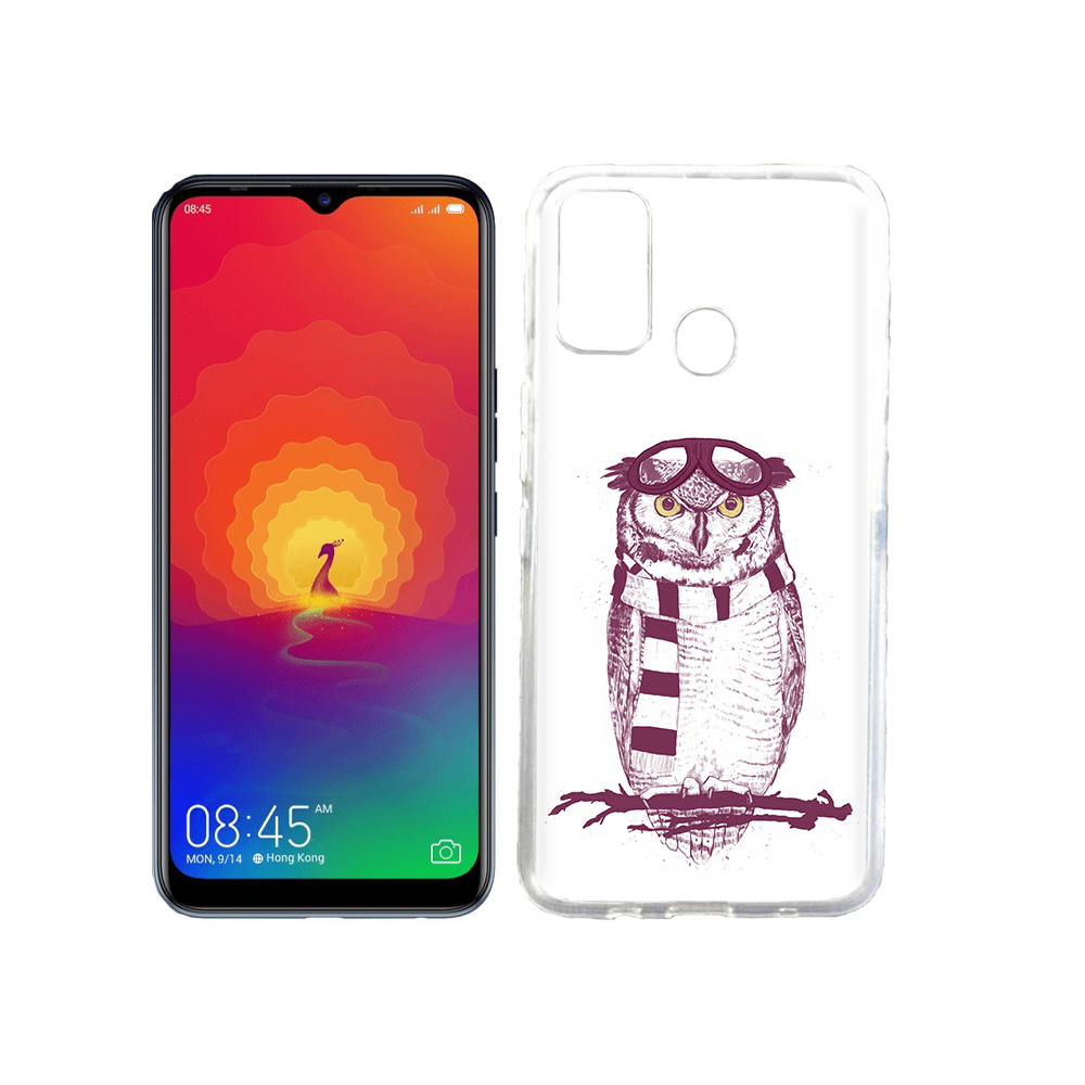 

Чехол MyPads Tocco для Tecno Spark 4 сова-летчик, Прозрачный, Tocco