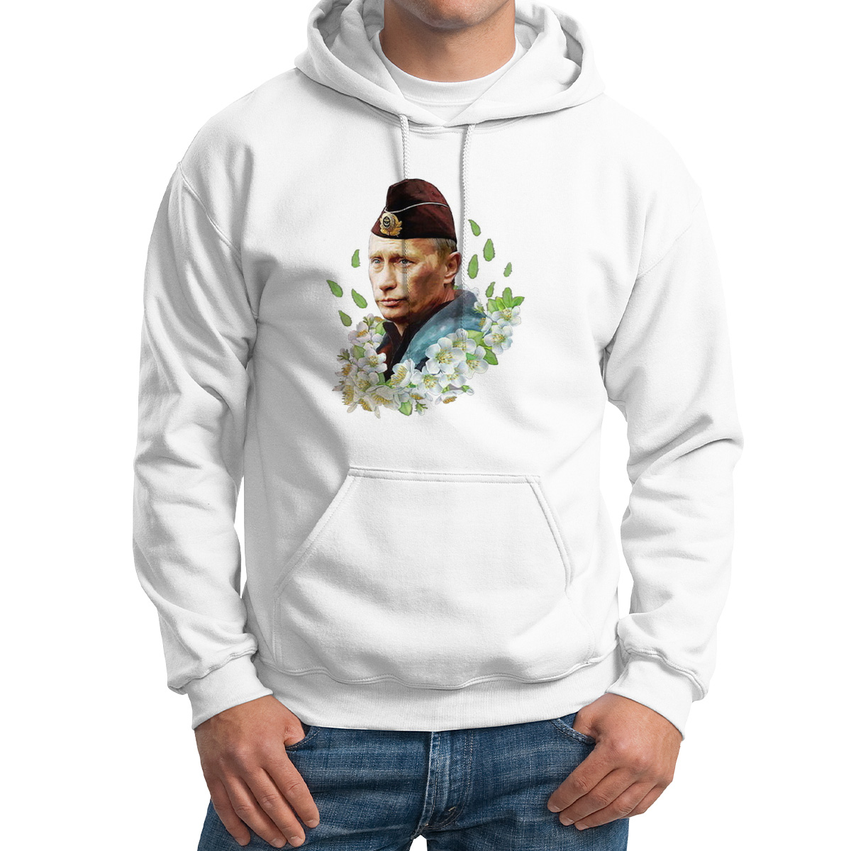 

Худи унисекс CoolPodarok Путин белое 42 RU, Белый, M0113215