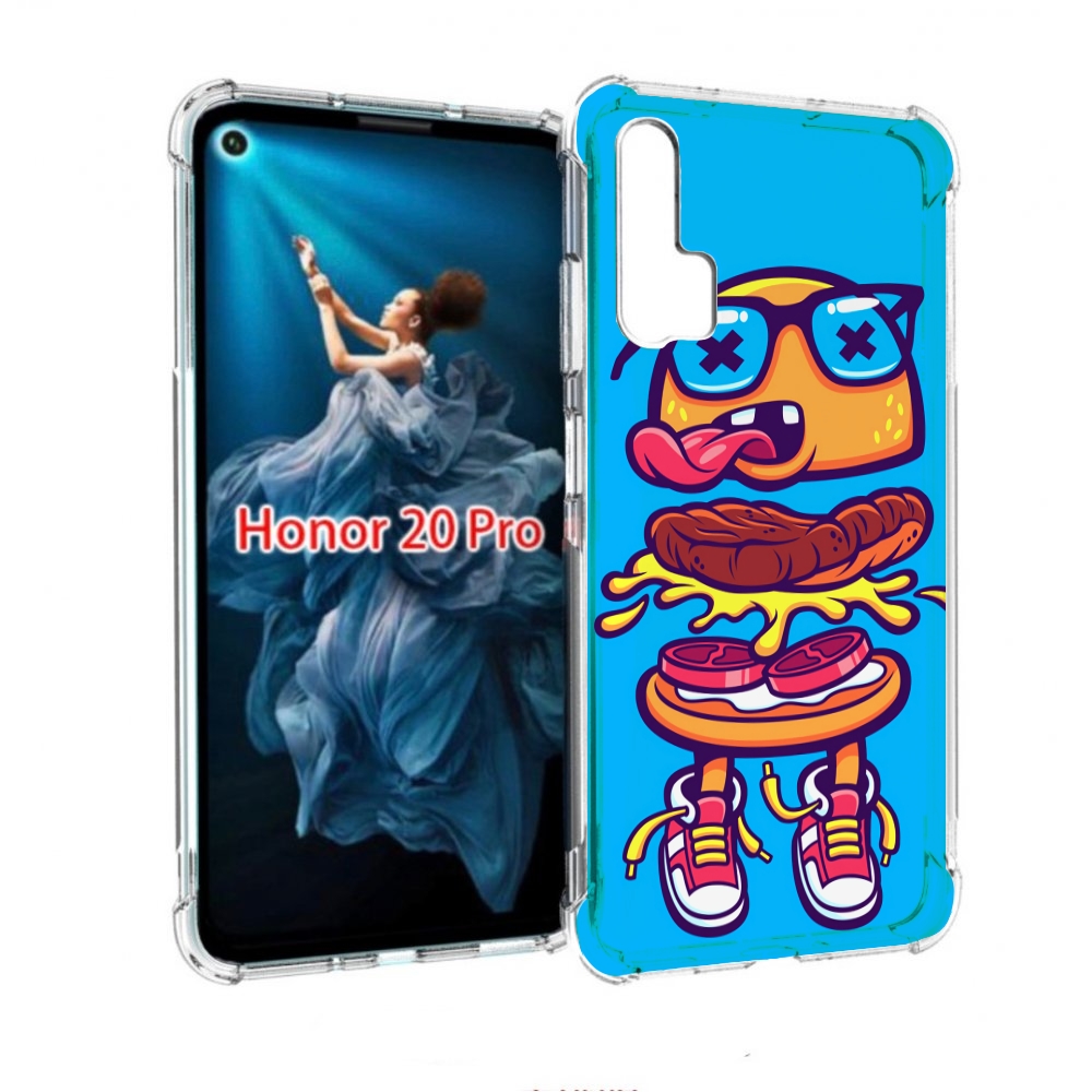 

Чехол бампер MyPads Бургер с очками для Honor 20 Pro противоударный, Прозрачный, Tocco