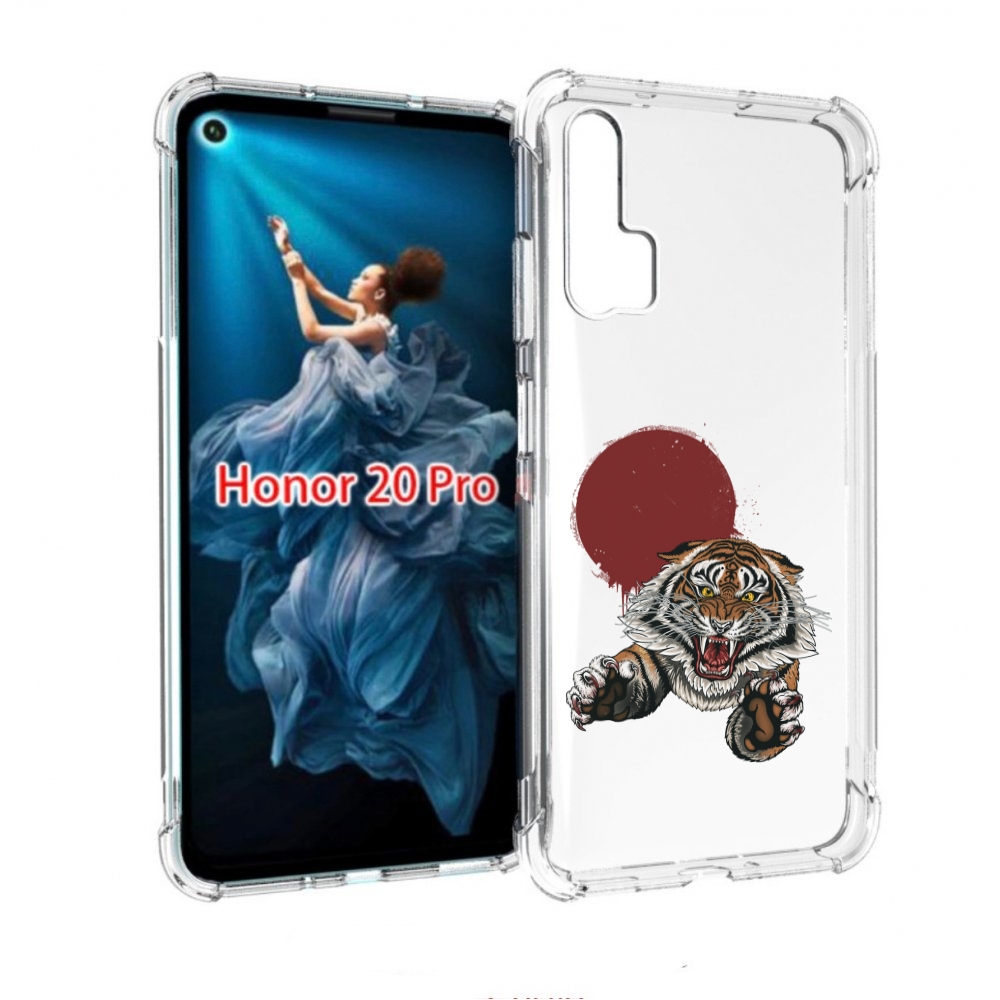 

Чехол бампер MyPads Бросок тигра для Honor 20 Pro противоударный, Прозрачный, Tocco