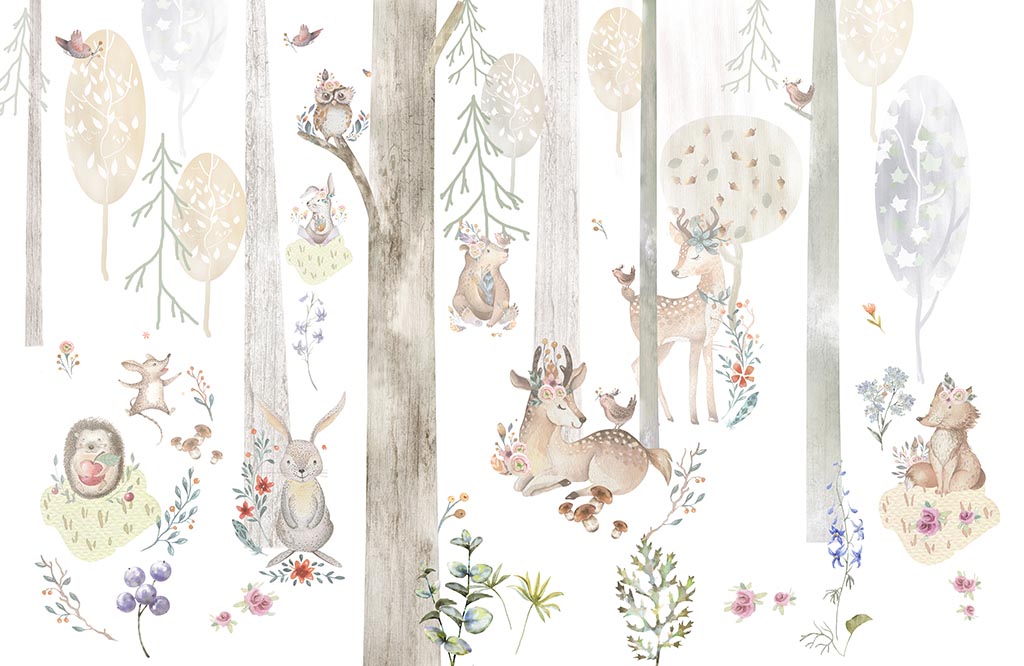 

Фотообои бесшовные Волшебный лес и звериВ260смхШ400 см, Master Fresok, Волшебный лес и звери