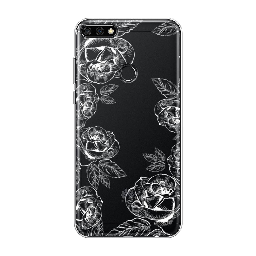 

Чехол на Huawei Nova 2 Lite "Розы графика", Черный;серый, 64650-2