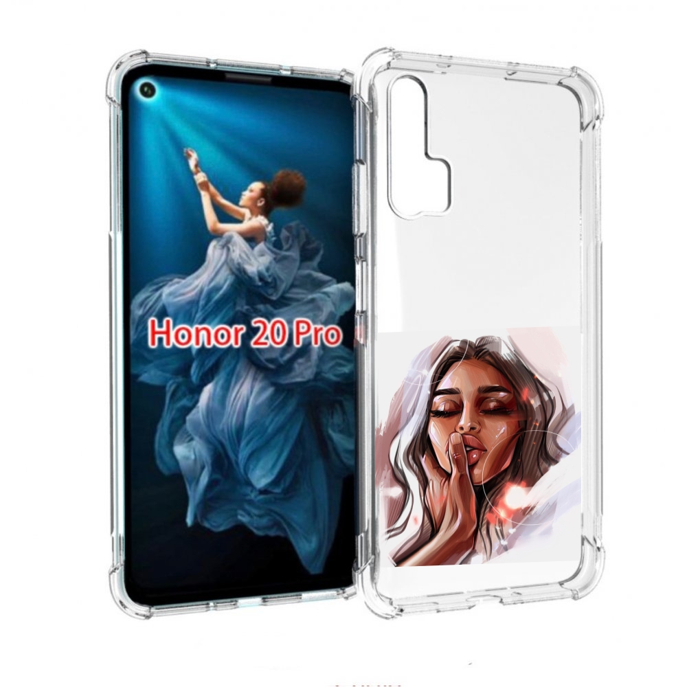 

Чехол бампер MyPads Большие-губы женский для Honor 20 Pro против, Прозрачный, Tocco