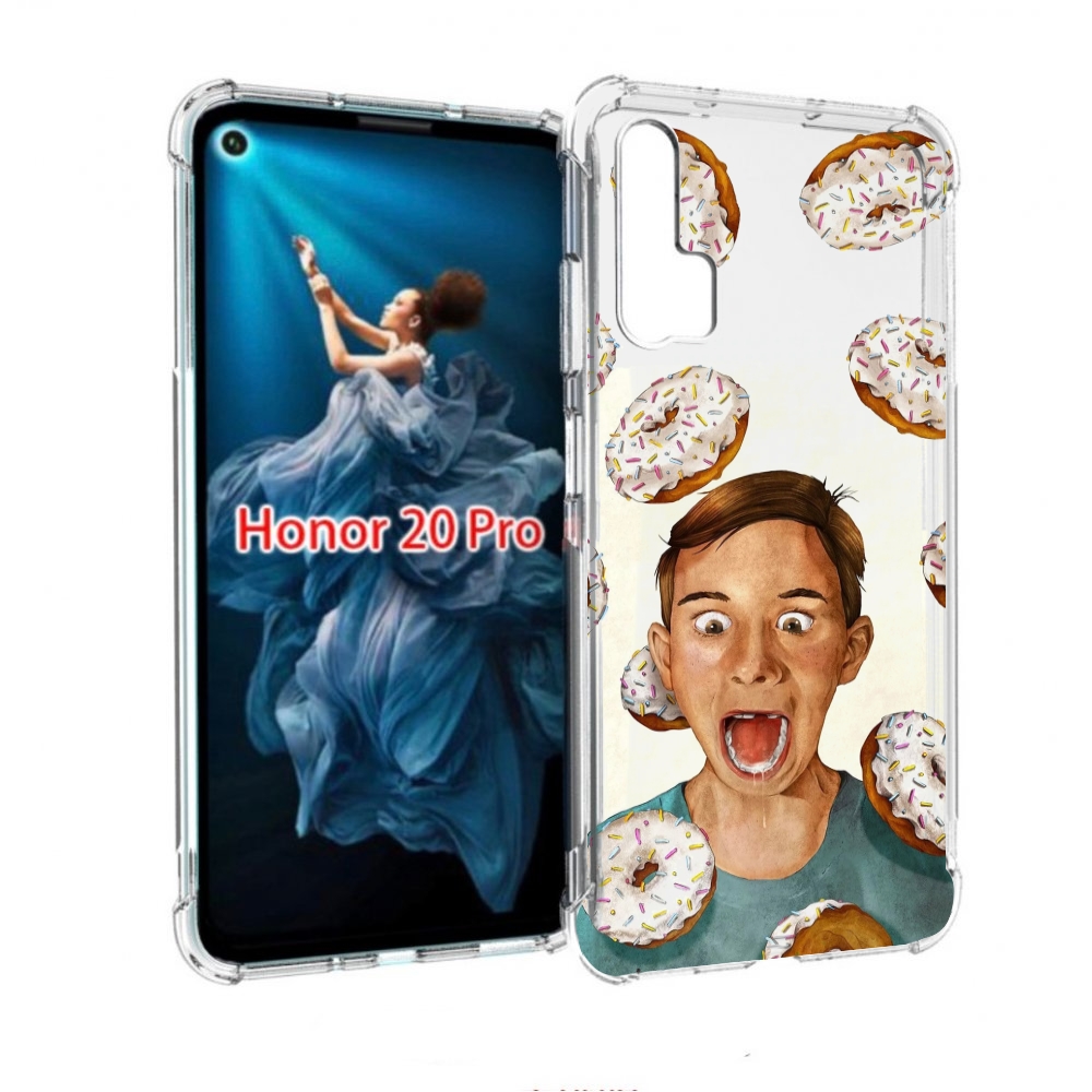 

Чехол бампер MyPads Бешенные-пончики для Honor 20 Pro противоуда, Прозрачный, Tocco