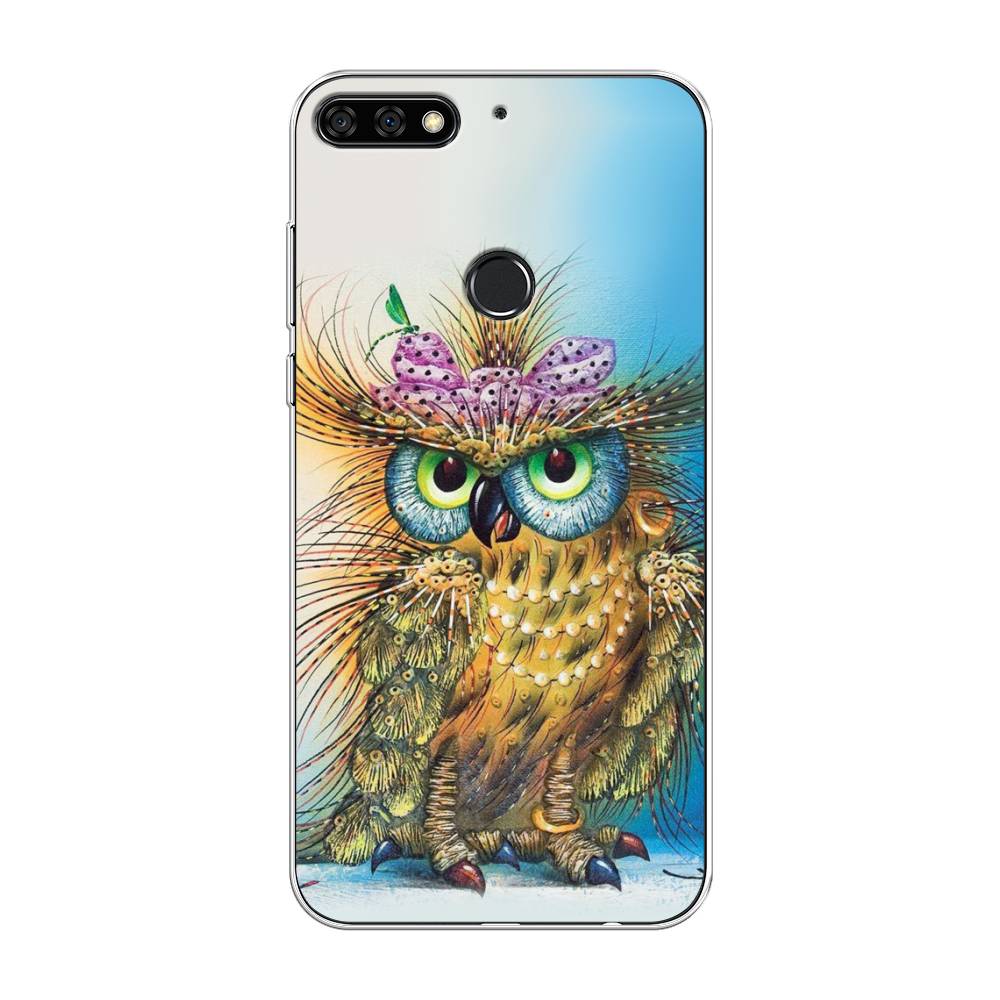 

Чехол на Huawei Nova 2 Lite "Модная сова", Коричневый;голубой, 64650-1