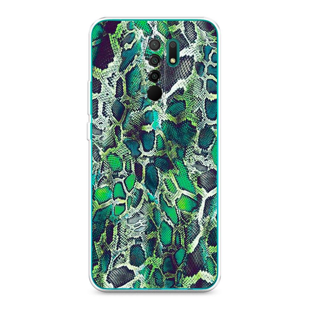 

Чехол Awog на Xiaomi Redmi 9 "Зеленая кожа змеи", Разноцветный, 38350-3