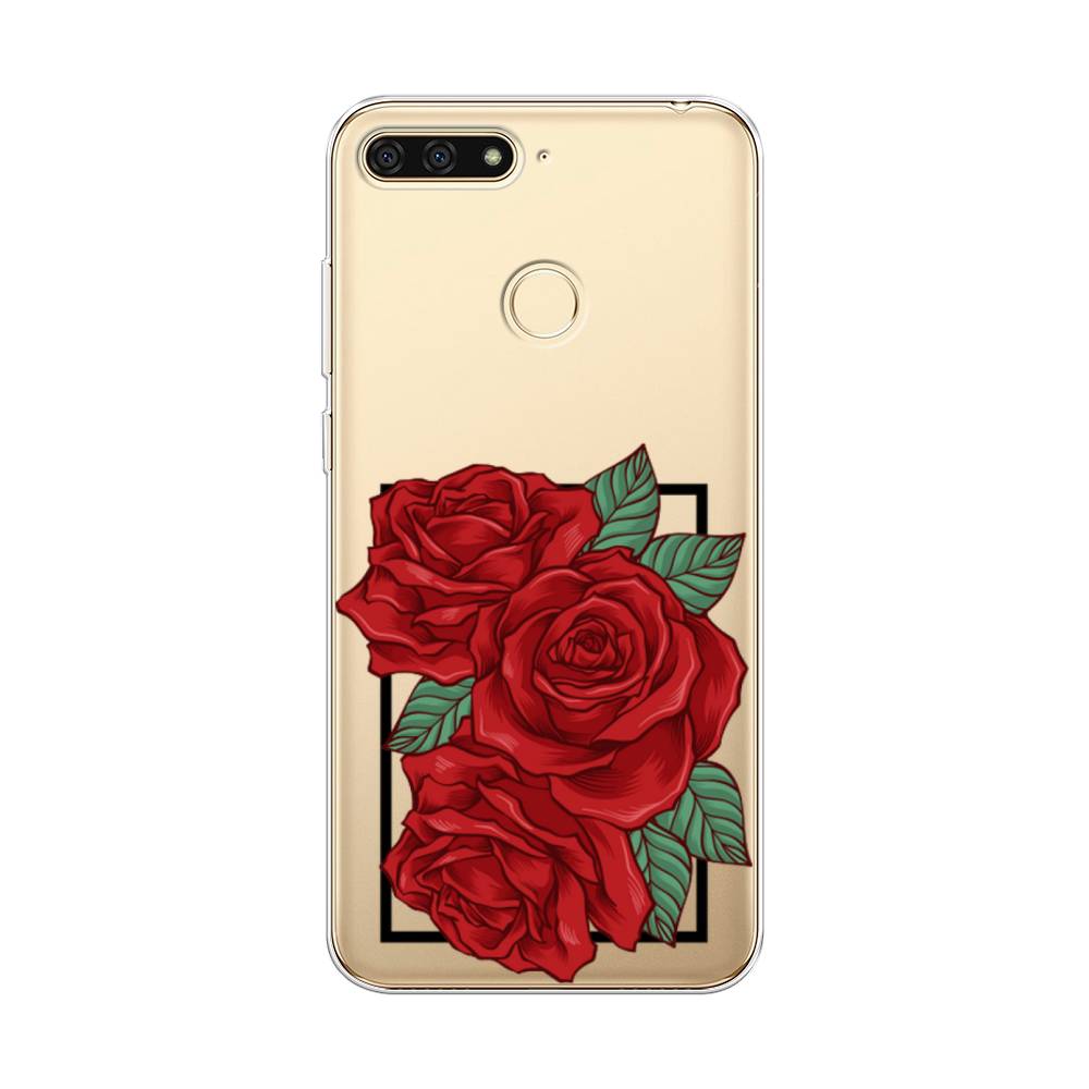 

Чехол на Honor 7C "Три алые розы", Красный, 64550-2