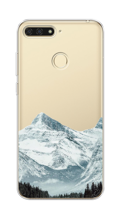

Чехол на Honor 7C "Горы арт 1", Белый;зеленый, 64550-2