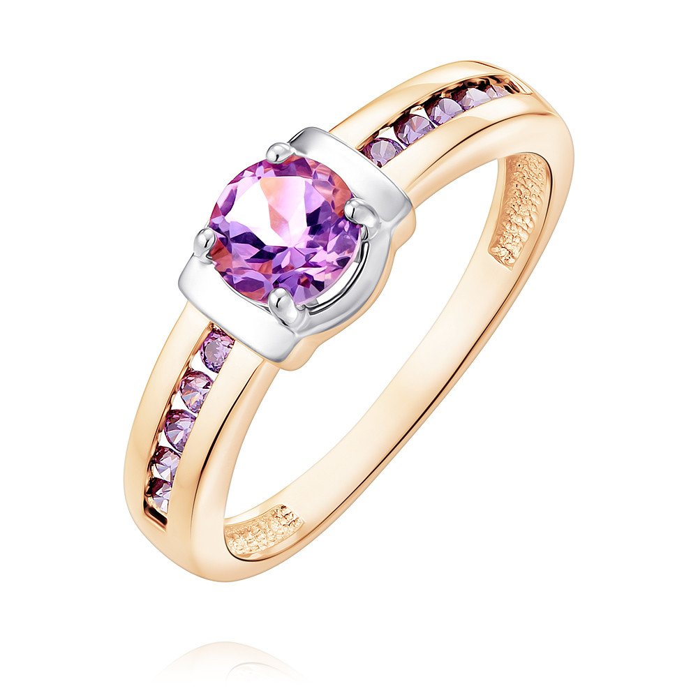 

Кольцо из красного золота с аметистом/фианитом р.  ADAMAS 1458150/01-А50Д-653, 1458150/01-А50Д-653