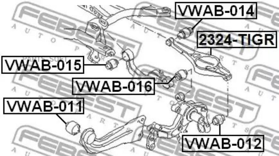 

Сайлентблок заднего рычага FEBEST VWAB-016