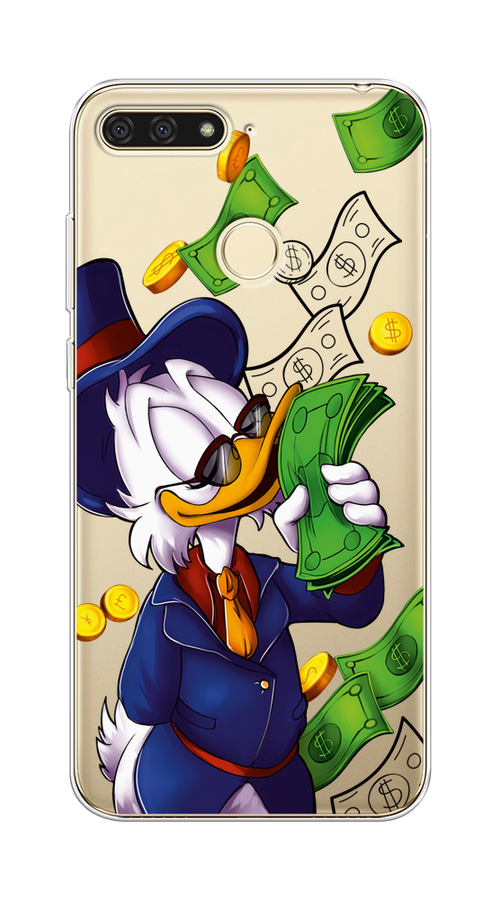

Чехол на Honor 7C "Scrooge McDuck with Money", Синий;зеленый;белый, 64550-6