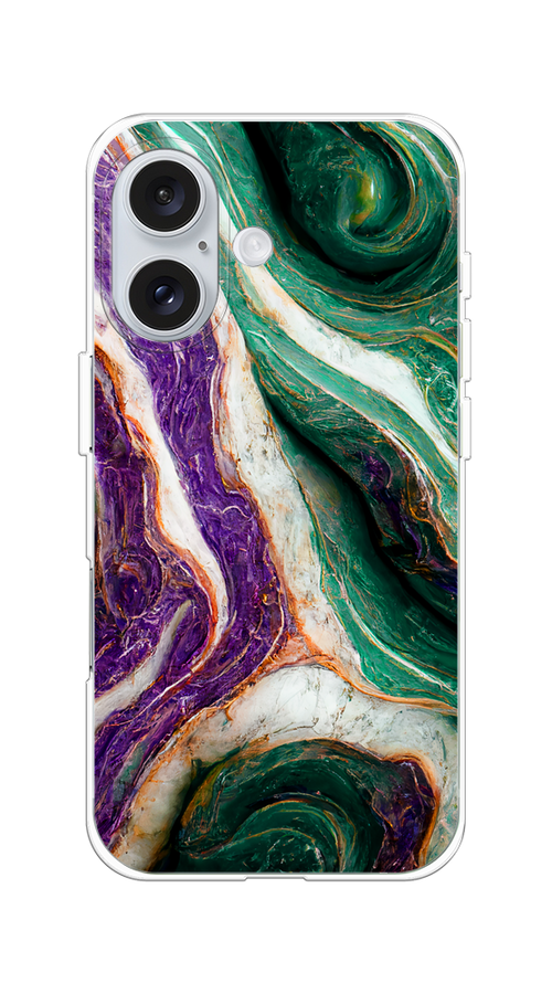 

Чехол на Apple iPhone 16 "Фиолетово-зеленый мрамор", Зеленый;фиолетовый, 16050-1