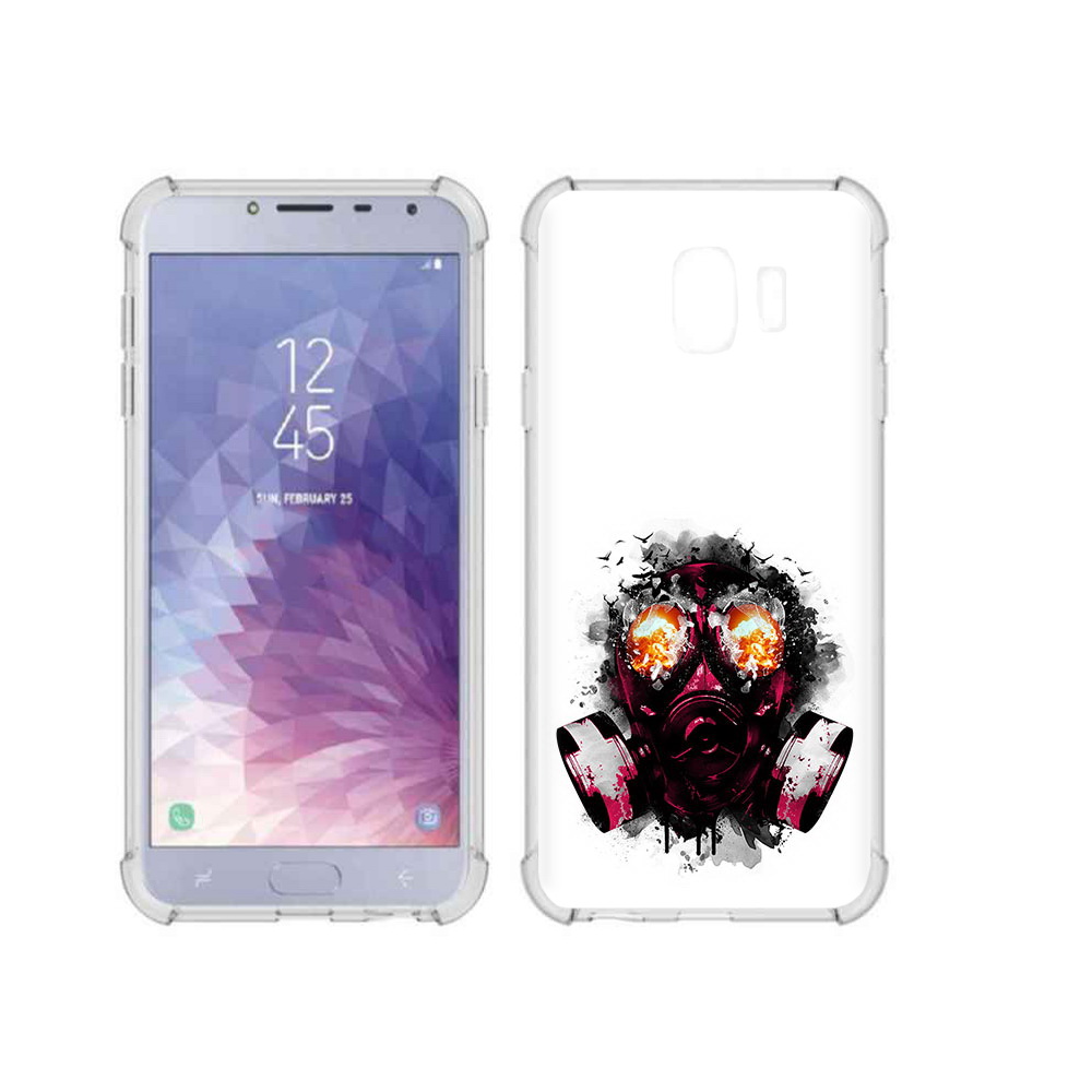 

Чехол MyPads Tocco для Samsung Galaxy J4 (2018) красный противогаз, Прозрачный, Tocco