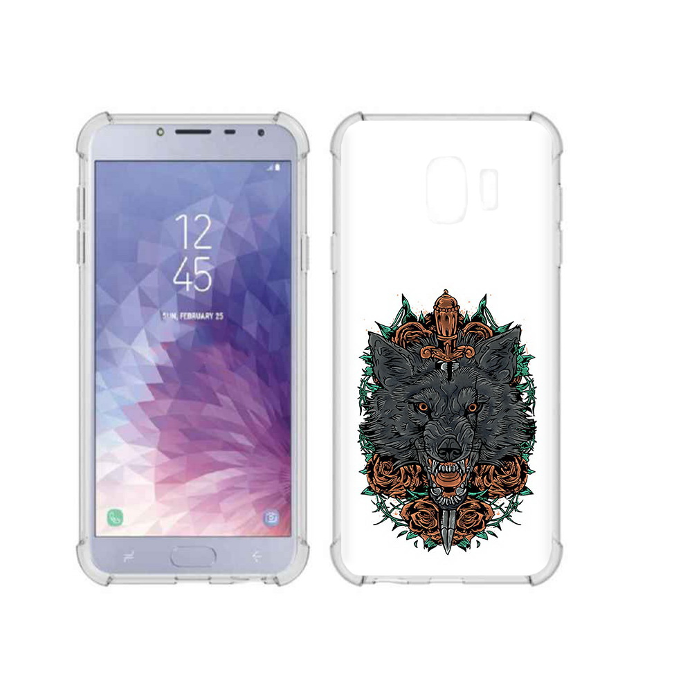 

Чехол MyPads Tocco для Samsung Galaxy J4 (2018) красивый злой волк, Прозрачный, Tocco