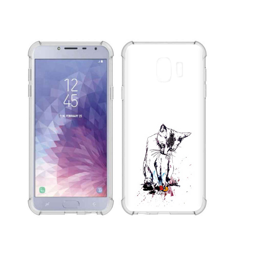 

Чехол MyPads Tocco для Samsung Galaxy J4 (2018) кот и микки, Прозрачный, Tocco