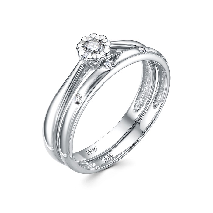 

Кольцо из золота р.  Vesna jewelry 11712-251-00-00, бриллиант, 11712-251-00-00