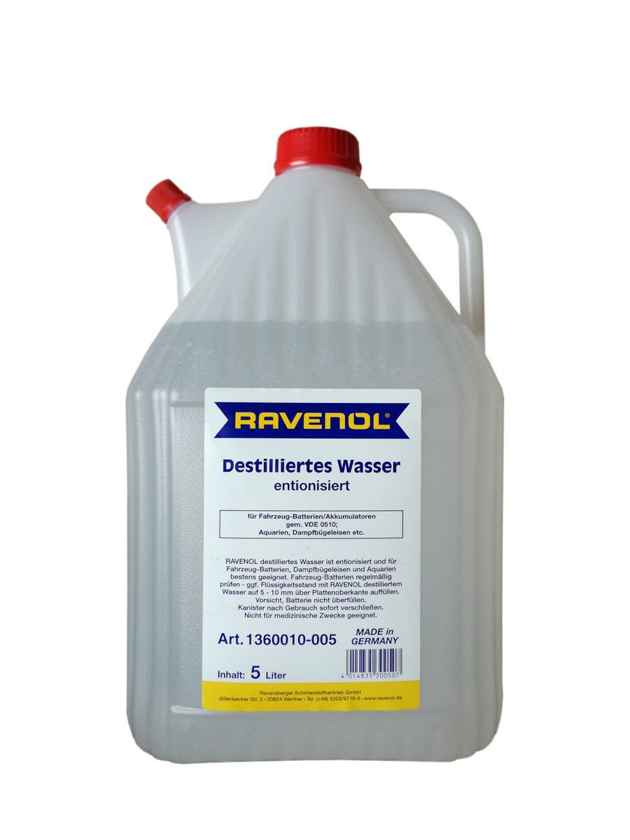 Дистиллированная вода RAVENOL destilliertes Wasser (5л) спец.канистра