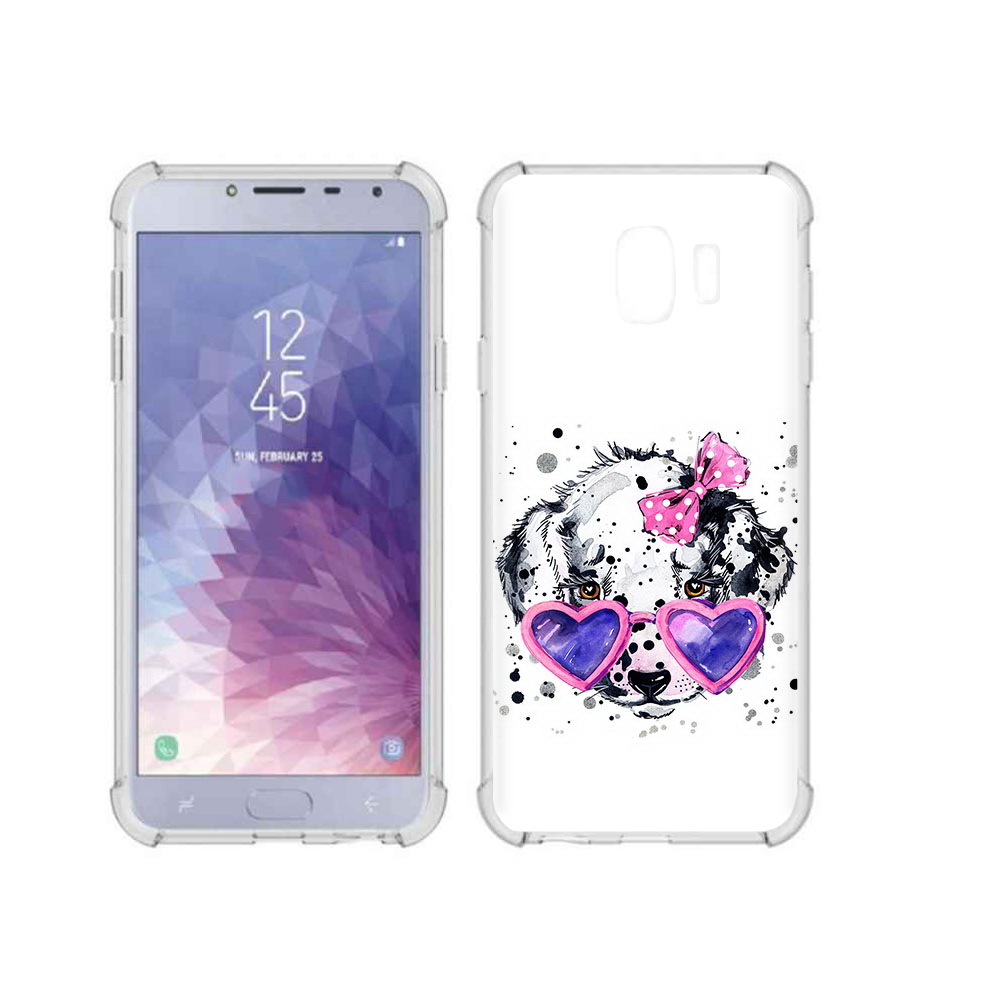 Чехол MyPads Tocco для Samsung Galaxy J4 (2018) долматинец в очках