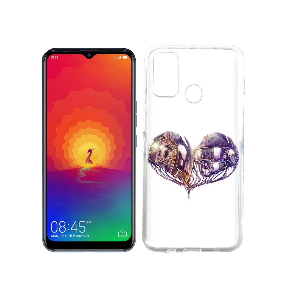 

Чехол MyPads Tocco для Tecno Spark 4 сердце абстракция, Прозрачный, Tocco