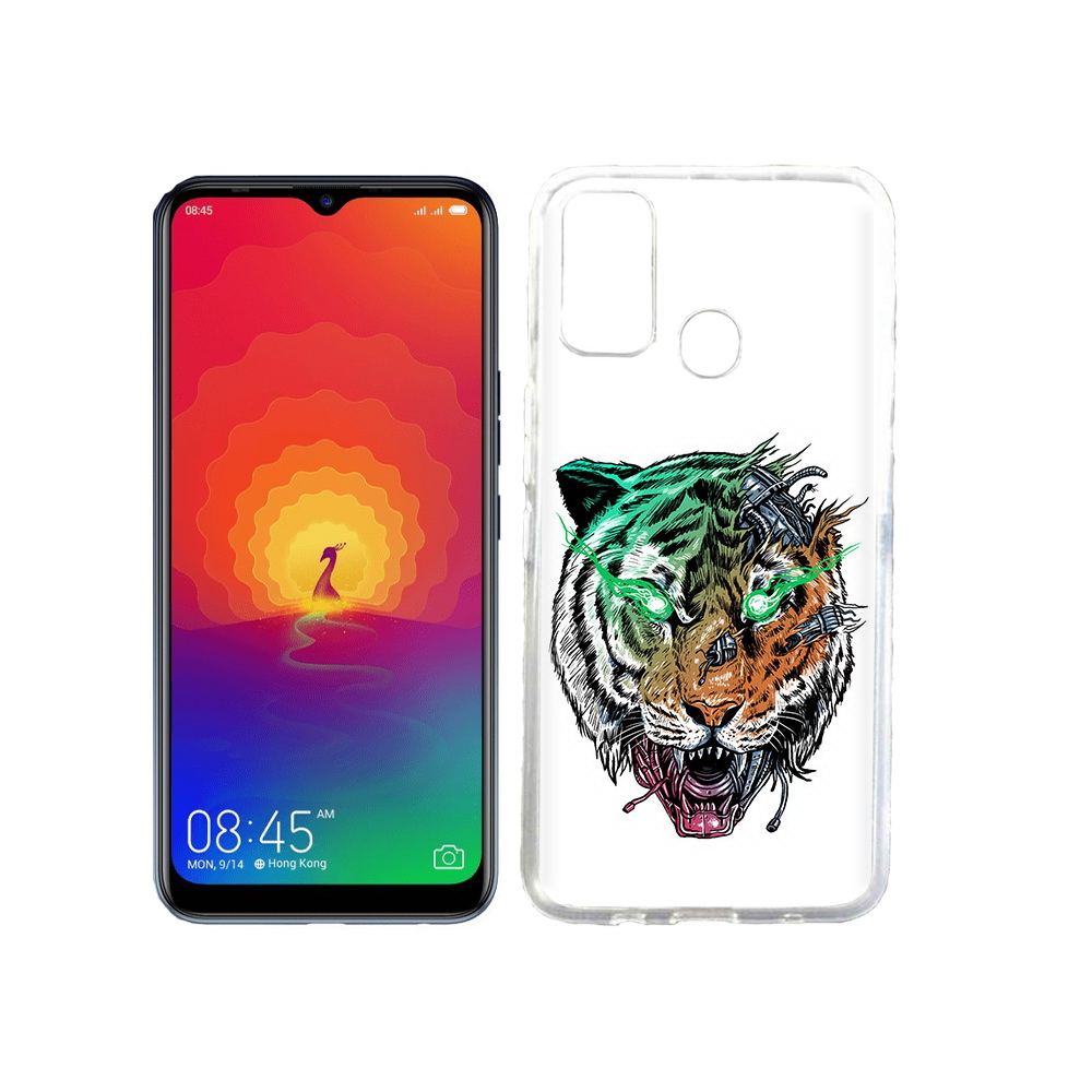 

Чехол MyPads Tocco для Tecno Spark 4 робо-тигр, Прозрачный, Tocco