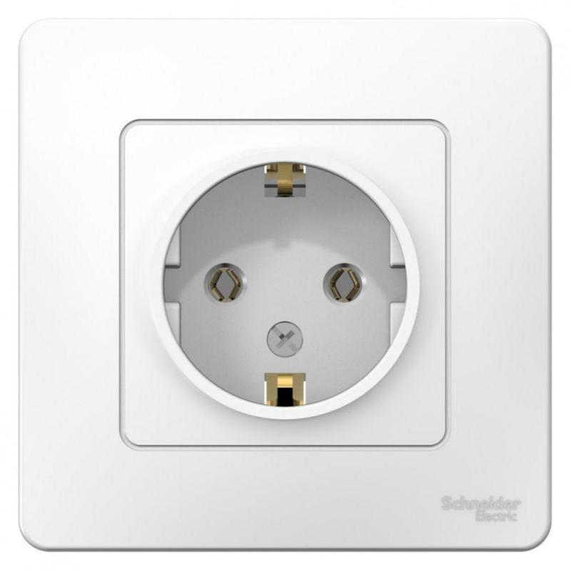 

Розетка Schneider Electric Blanca одноместная с заземлением 16А IP20, Белый