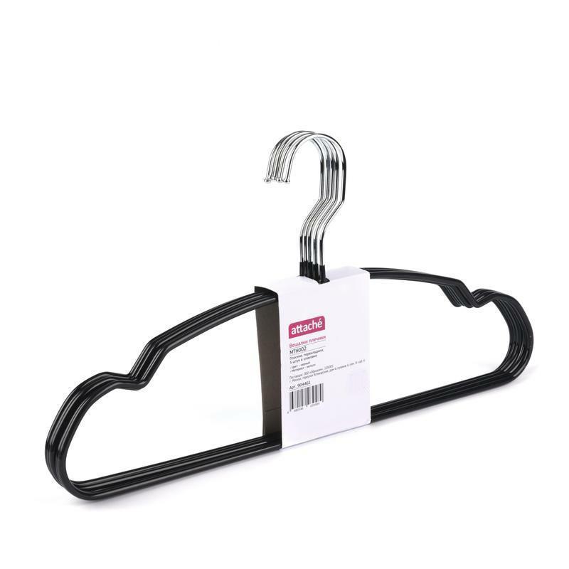 

Вешалка-плечики деревянная Attache MHT002, размер 48-50, черная, 5шт., Черный
