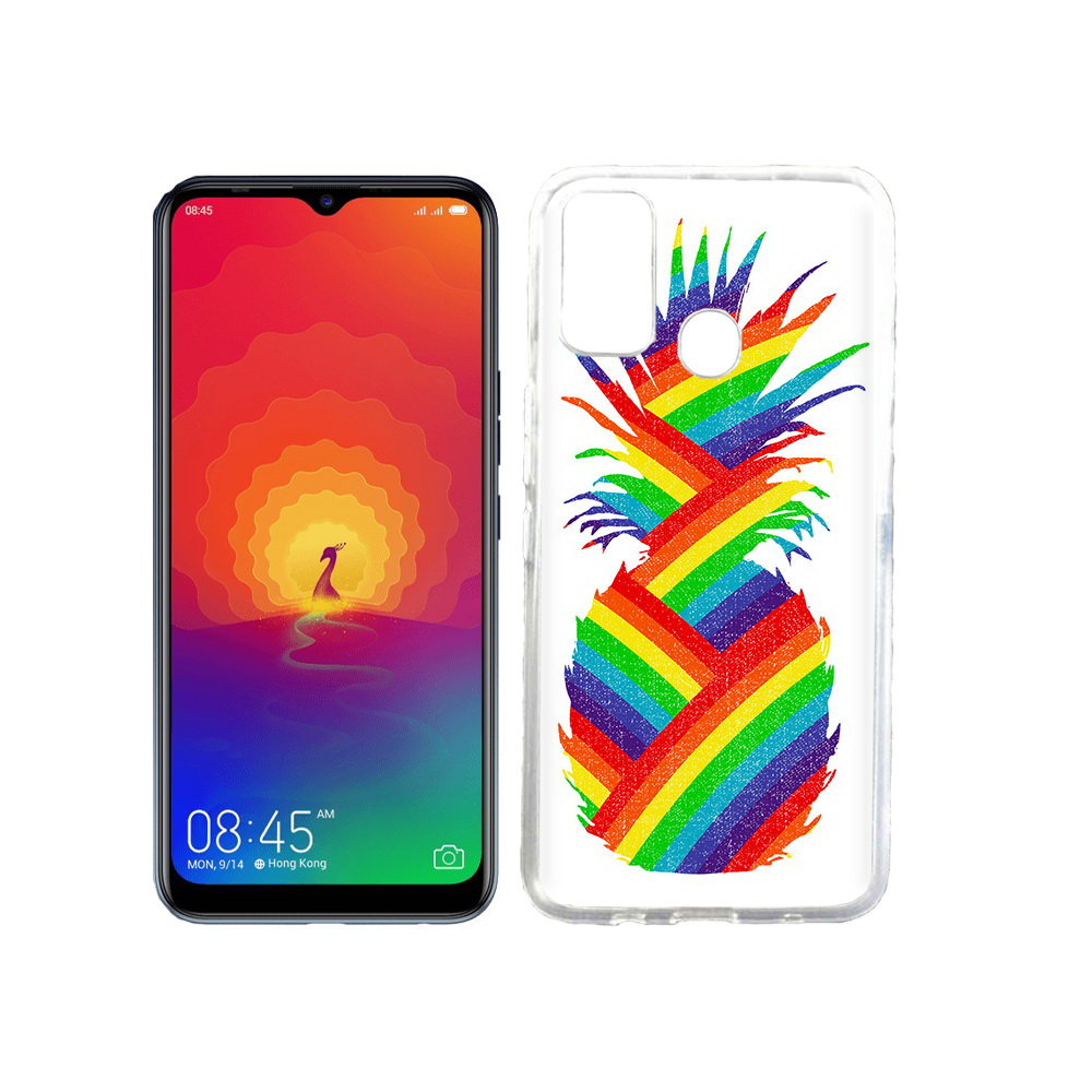 

Чехол MyPads Tocco для Tecno Spark 4 радужный ананас, Прозрачный, Tocco