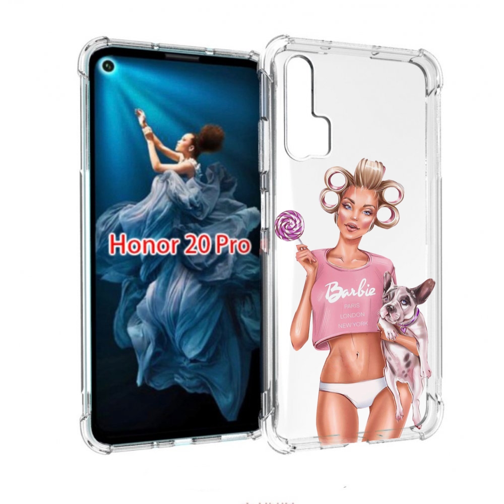 

Чехол бампер MyPads Барби-с-собачкой женский для Honor 20 Pro пр, Прозрачный, Tocco