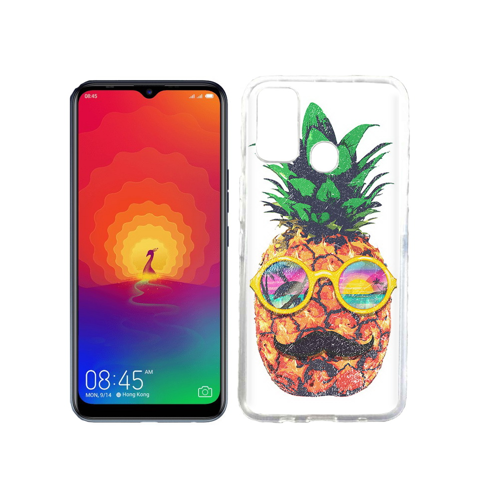 

Чехол MyPads Tocco для Tecno Spark 4 прикольный ананас с лицом, Прозрачный, Tocco