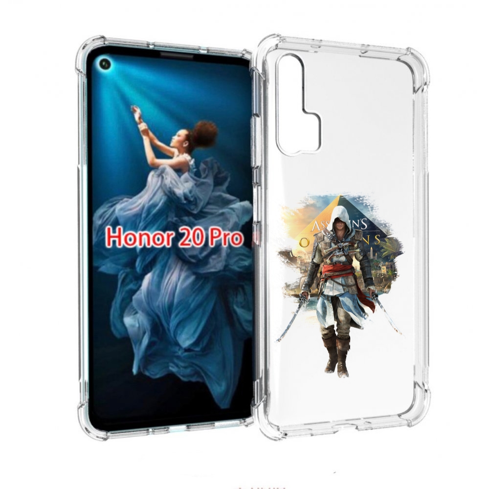 

Чехол бампер MyPads Ассасин для Honor 20 Pro противоударный, Прозрачный, Tocco