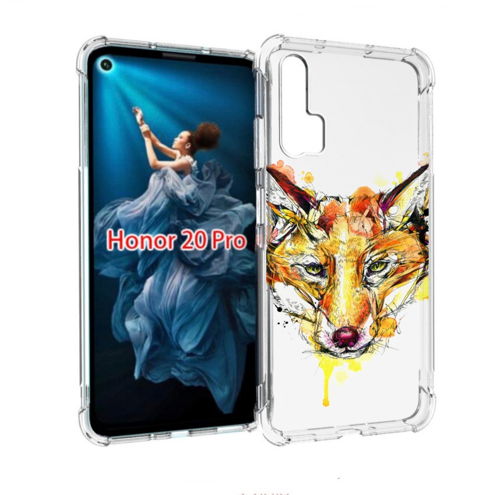 

Чехол бампер MyPads Акварельная лиса для Honor 20 Pro противоуда, Прозрачный, Tocco