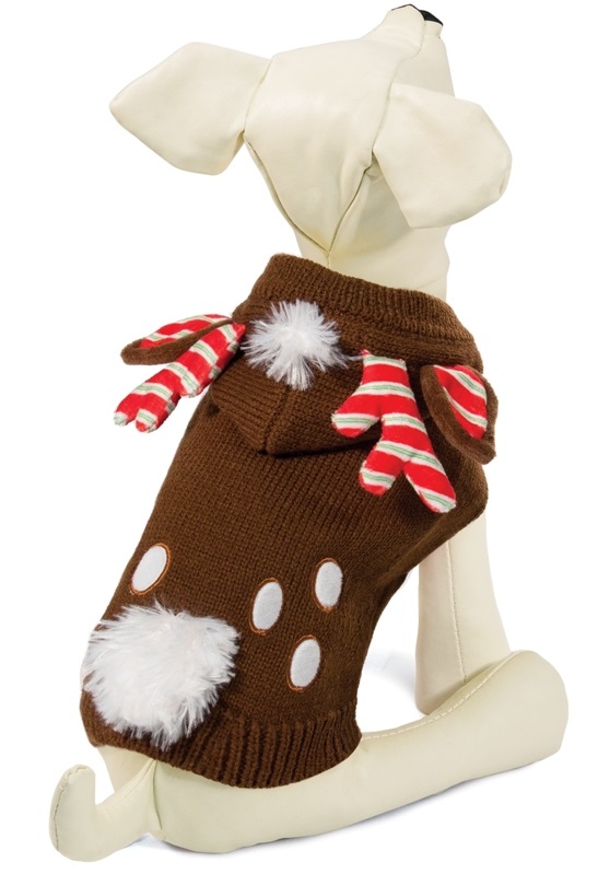 фото Свитер для собак triol рождественский олень, унисекс, коричневый, xxl, длина спины 45 см