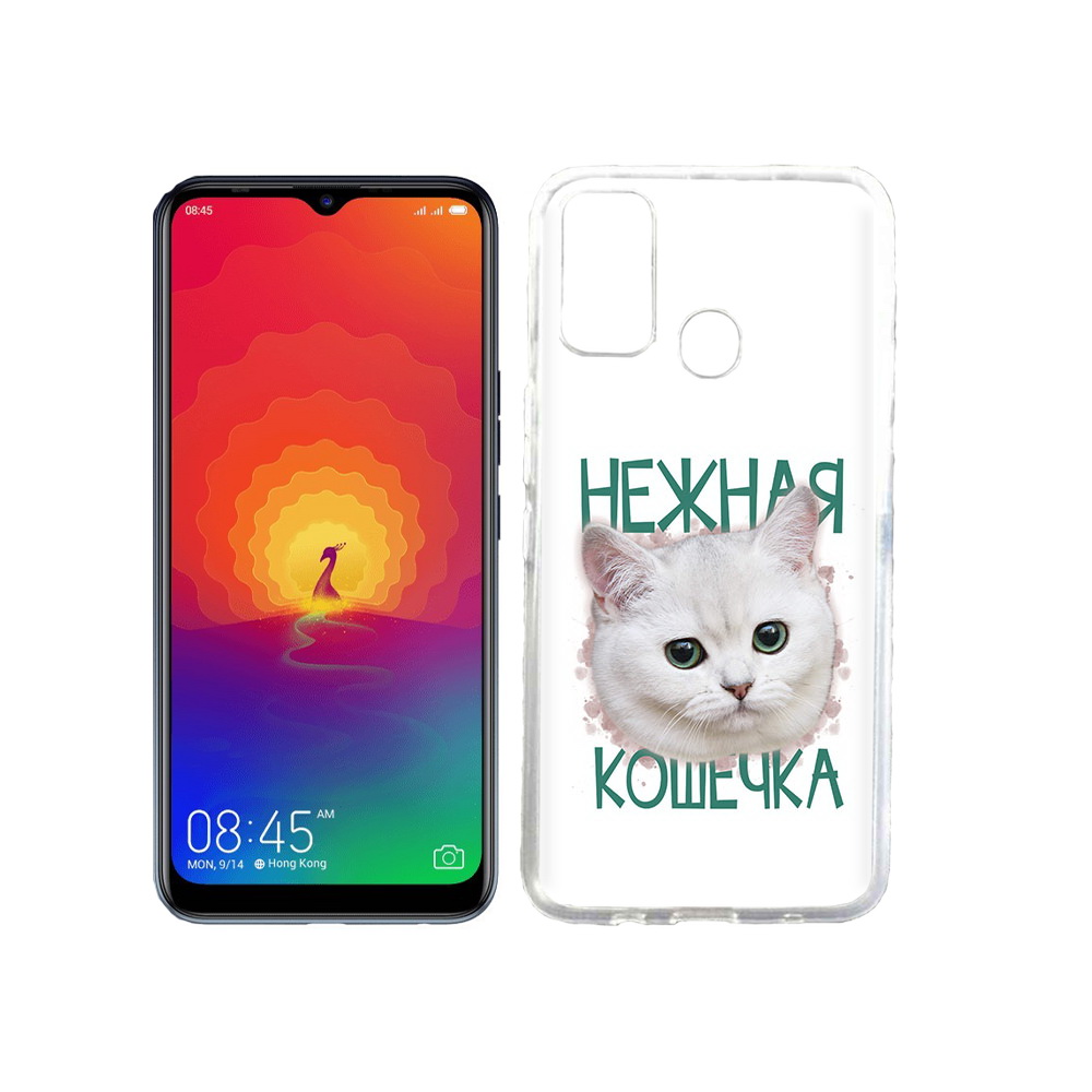 

Чехол MyPads Tocco для Tecno Spark 4 нежная кошечка, Прозрачный, Tocco