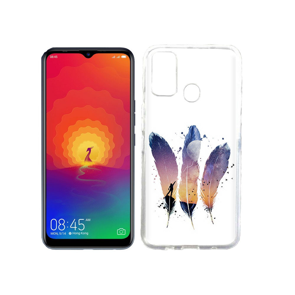 

Чехол MyPads Tocco для Tecno Spark 4 небесные перья, Прозрачный, Tocco