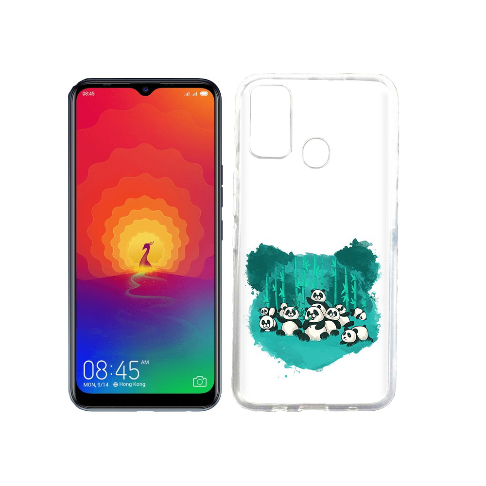 

Чехол MyPads Tocco для Tecno Spark 4 нарисованные панды, Прозрачный, Tocco